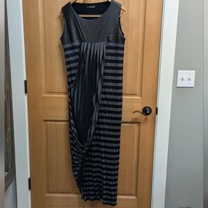 Chic Black Striped Maxi Dress